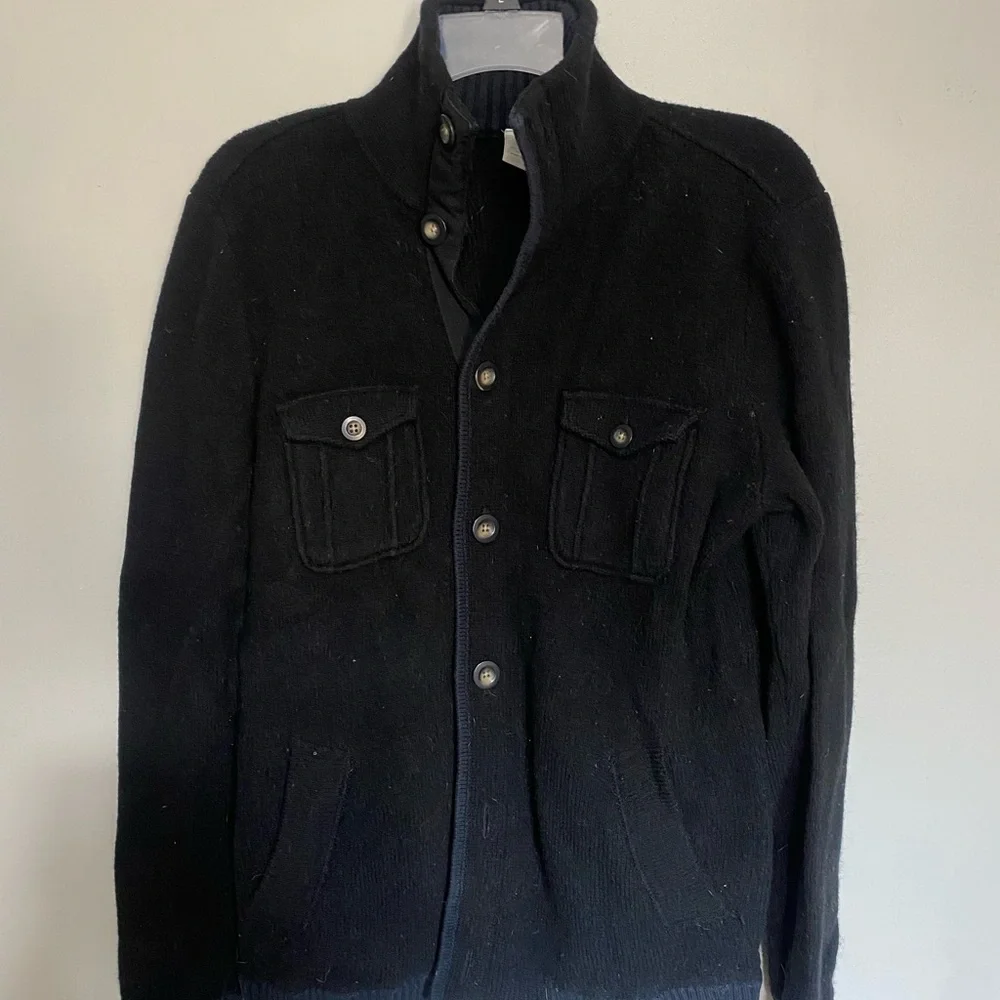 Mens black button up cardigan size small gap‎
